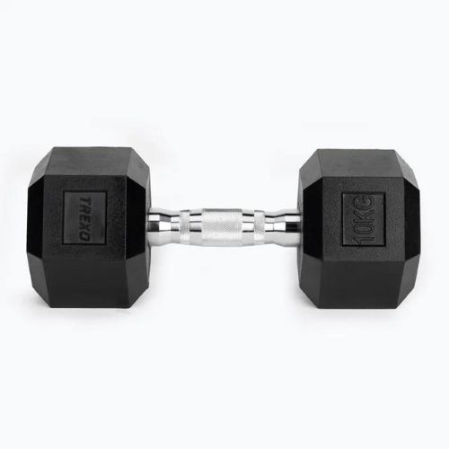 Pogumovaná činka XTREXO Hex HXD100 10 kg