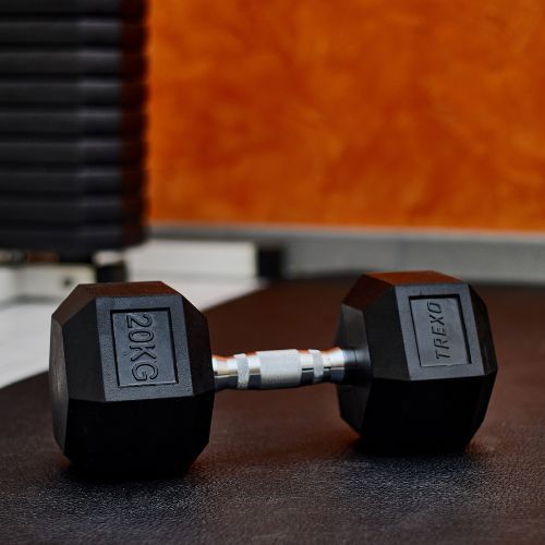 Pogumovaná činkaXTREXO Hex HXD200 20 kg
