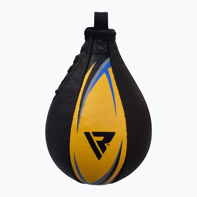 Boxerský perleťový míč RDX Speed Ball Leather Multi černo-žlutá 2SBL-S2YU 2