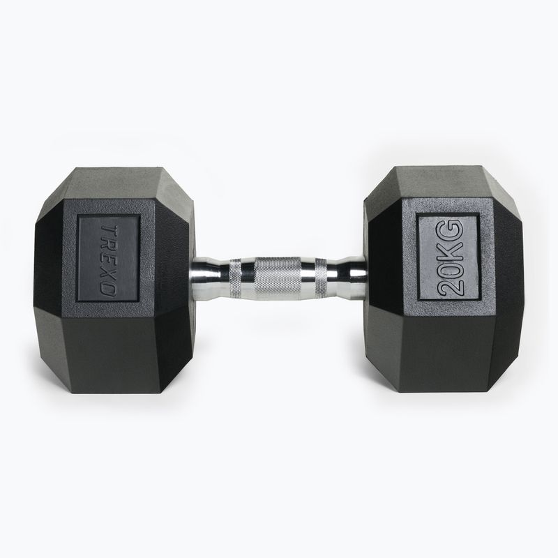 Pogumovaná činkaXTREXO Hex HXD200 20 kg 5