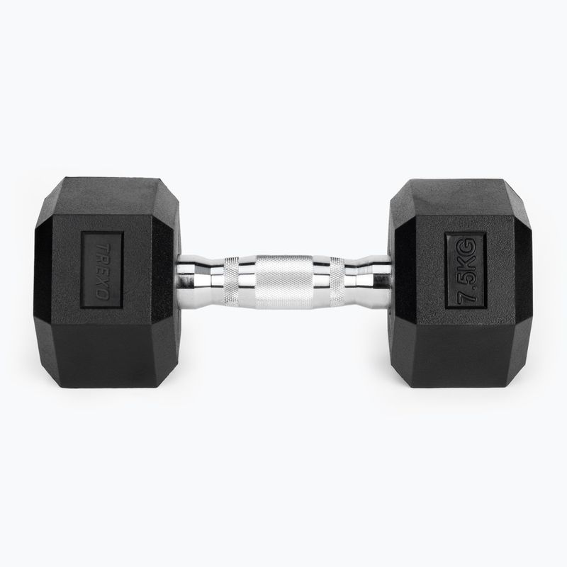 Pogumovaná činka XTREXO Hex HXD75 7.5 kg 5