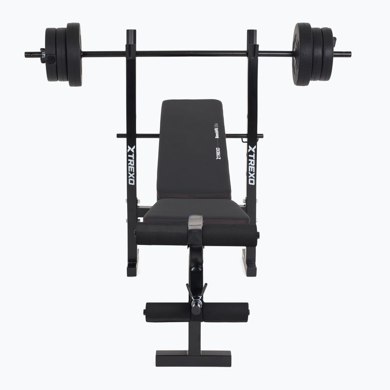 Posilovací lavice XTREXO BenchFit Lite se stojanem a činkou black 7