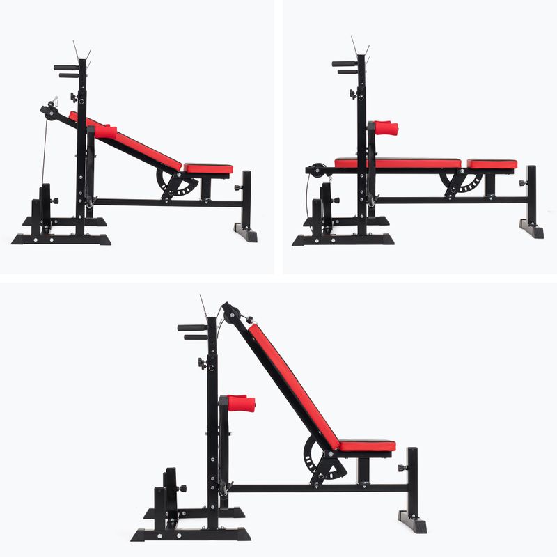 Posilovací lavice XTREXO BenchFit Max se stojanem a bicepsovým pultem black 15